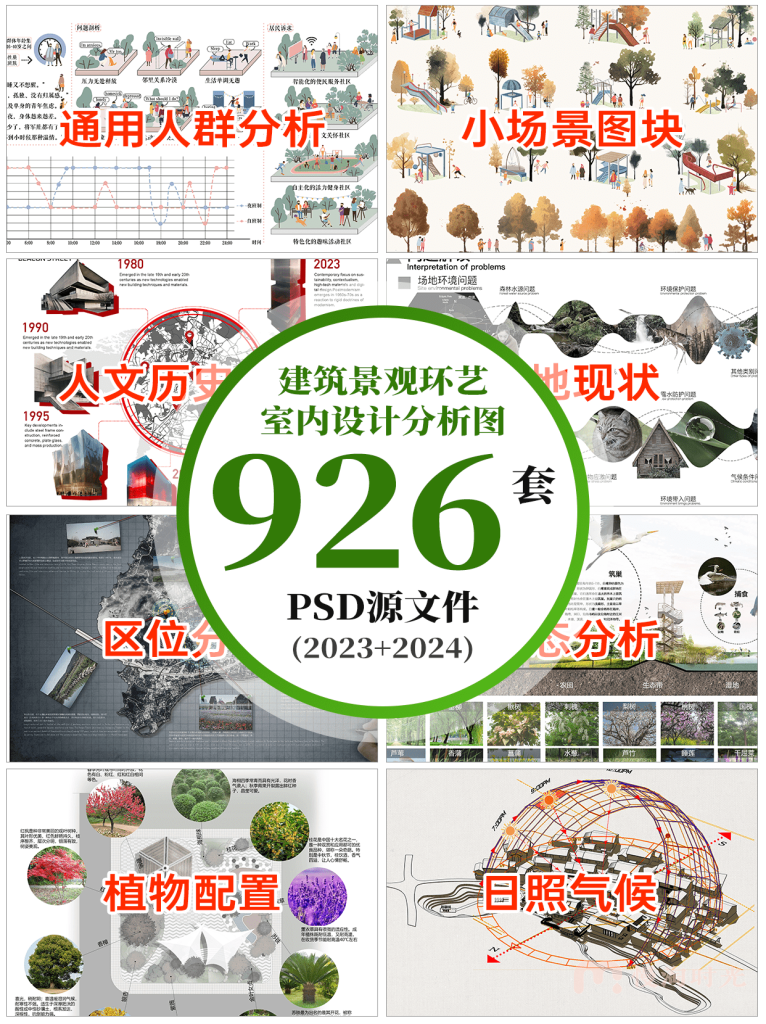 建筑景观环艺室内设计分析图PSD模板(926套)