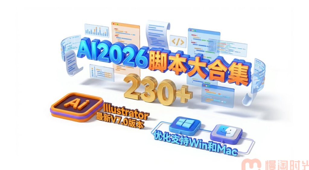 2026AI插件脚本大合集V7.0最新中文版本！230+效率功能支持Illustrator 2026-CS6 Win/Mac